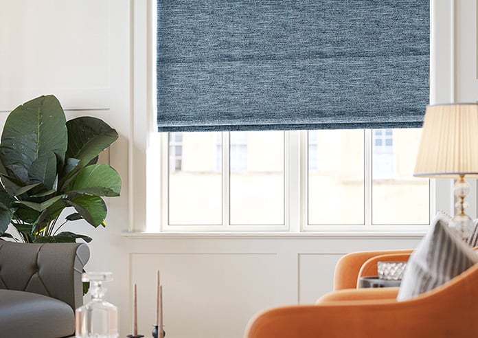Mirdif, Digital Blue - Motorised Roman Blind - Image 5
